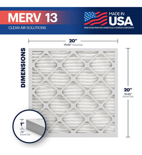 Filtro De Aire Electrostático Hvac 20x20x25cm Merv 13 1