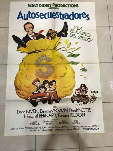 Antiguo Afiche De Cine Con David Niven-walt Disney---------- 0