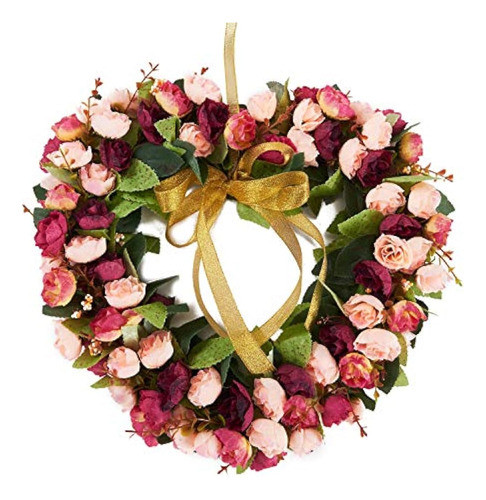 Sisjuly Guirnalda En Forma De Corazón Guirnalda De Flores De 0