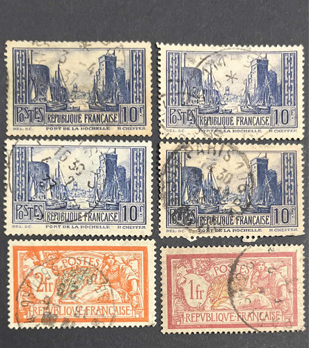 Sello Correo Francia Antiguo 6 Estampillas Francesas X Lote 0