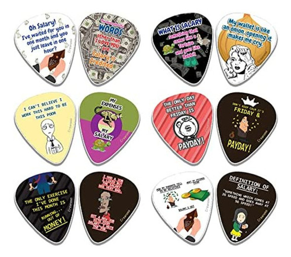 Creanoso Funny Salary Quotes Guitar Picks (paquete De 12) De 0