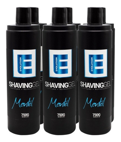 6 Unid Shaving Gel Barbear 750ml - Evolution Barber Menthol 0