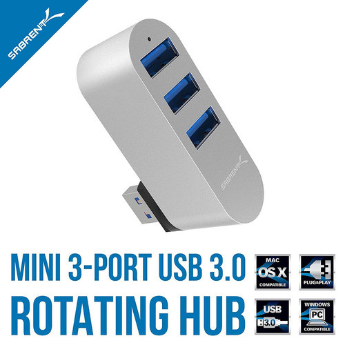 Sabrent Premium 3 Port Aluminum Mini Usb 3.0 Rotatable 1