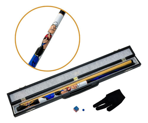 Kit Taco De Sinuca Desmontável Popeye + Maleta Alça Retrátil 0