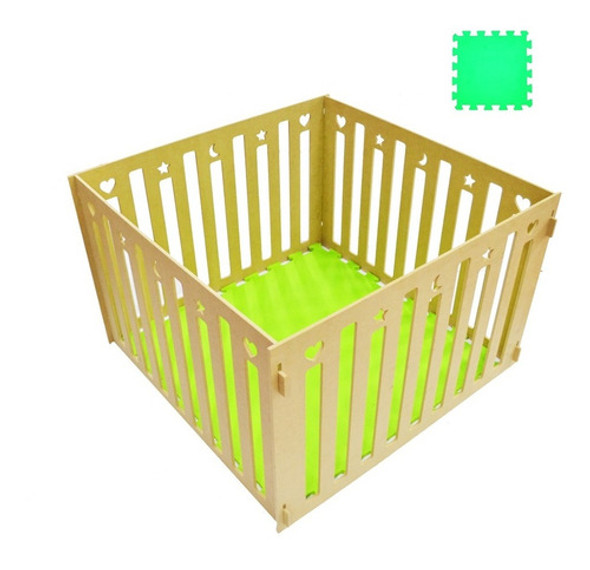 Pelotero Corralito Corral Bebe + Piso 100x100x60cm Madera 0