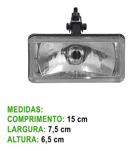 Farol Milha Auxiliar Parachoque E Spoiler Retangular 1