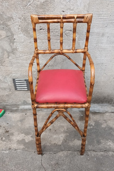 Silla Sillita Alta De Caña Y Asiento Tapizado. Impecable!! 0