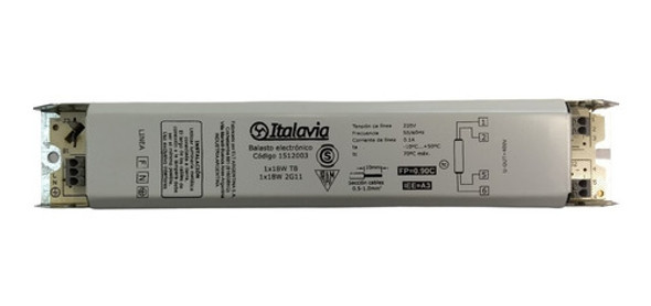 Balasto Electronico  1x18w T8 / 2g11 Italavia Cod 1512003 0