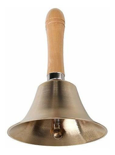 Campana De Mano Mango De Madera /sonido Fuerte /8 X 15cm 0