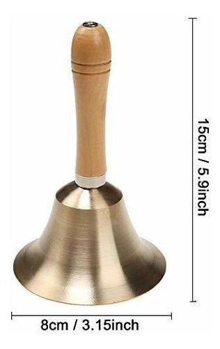 Campana De Mano Mango De Madera /sonido Fuerte /8 X 15cm 1