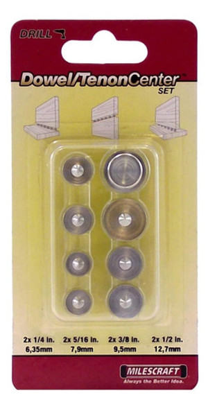 Kit De 8 Piezas Para Centrar Taladros Para Madera, Dowel Y T 1