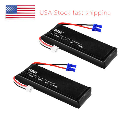2 X 10c 7.4v Batería De Li-po De 2700mah Para H501s Hubsan X 1