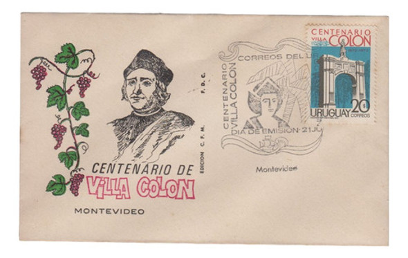 1972 Centenario De Villa Colon Sobre Primer Dia Emision 0