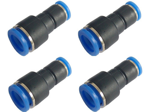 Kit 4 União Emenda Conexão Pneumática Engate Redução 10x8 Mm 0