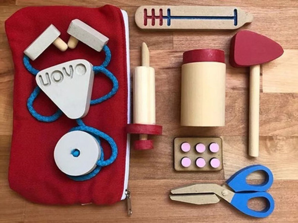 Set De Doctor Infantil De Madera Juego De Dramatización 1