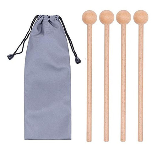 2 Pares De Mazos De Madera, Palos De Percusión Para Glockens 0