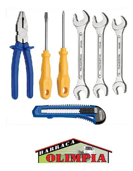 Set Herramientas 7pcs Pinza Destornillador Llave Tramontina 1