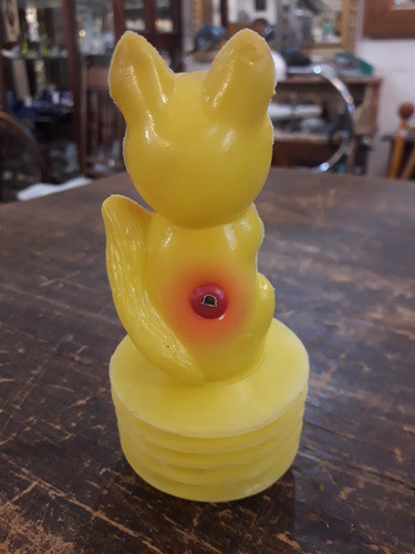 Antiguo Juguete Gatito De Plastico Inflado Con Chifle 1