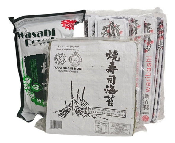 Mix Sushi Alga Nori *100+palitos Chinos *100+wasabi X1kilo 0