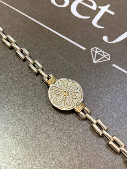 Pulsera Mujer Con Mandala, Plata Con Detalles En Oro. Tuset. 1 Pulsera Mujer Con Mandala, Plata Con Detalles En Oro. Tuset. 1