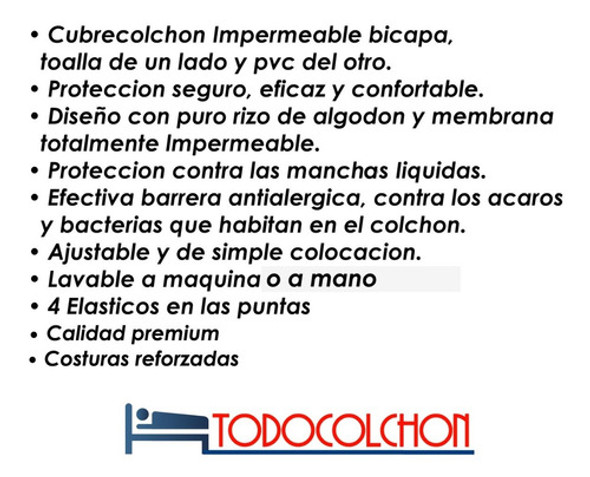 Cubre Colchon Impermeable Toalla Y Pvc 90x190 Todocolchon 1 Cubre Colchon Impermeable Toalla Y Pvc 90x190 Todocolchon 1