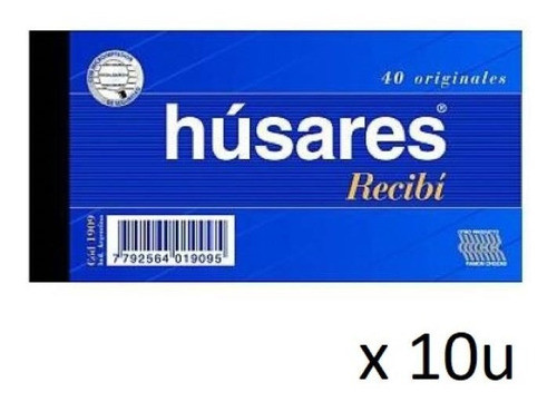 Talonario Husares Recibo Original Cod 1909 Pack X 10u 1