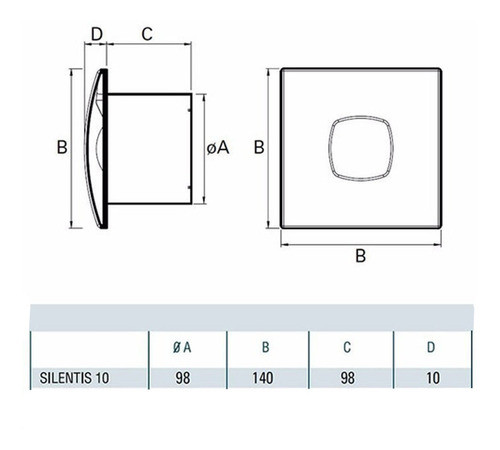 Extractor De Baño Silentis 10 Inox. 100mm 1