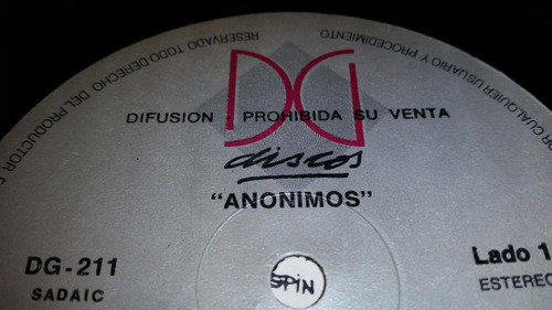 Banda Anónima Anónimos Lp Vinilo Insert Impecable Promo 1987 1