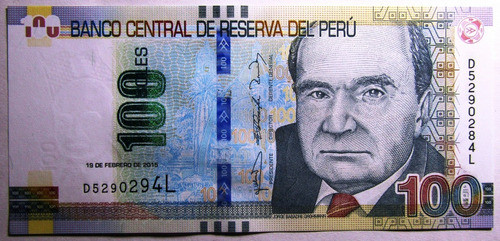 Peru Billete 100 Soles Pick 190 Año 2015 Unc 1