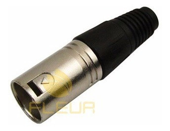 Conector P/ Microfone Xlr 3 Pinos Macho Preto Prata 2 Pçs 1