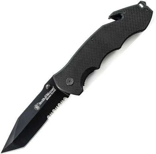 Cuchillo Navaja Plegable Smith & Wesson Dentado De 10.1  ... 0
