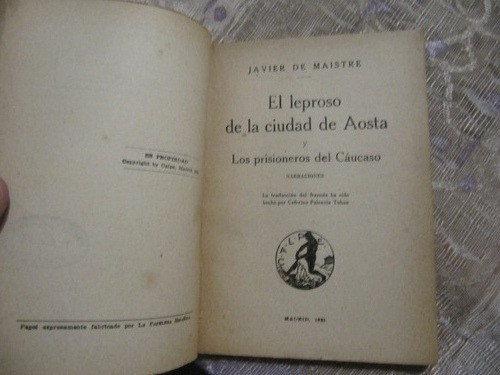 El Leproso De Ciudad De Aosta Prisioneros De Caucaso Maistre 1
