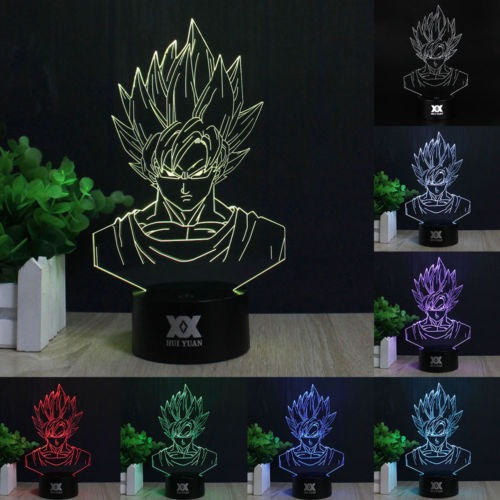 Dragon Ball Z Son Goku 3d Led Noche Tacto Ligero Interruptor 0