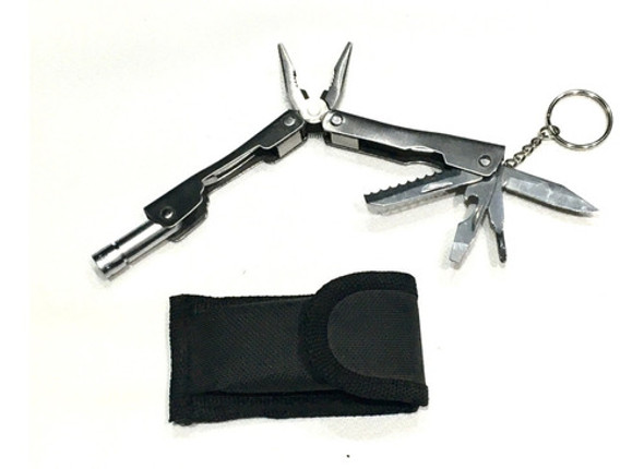 = Mini Llavero Pinza Multi Función Plegable C/ Funda = 1