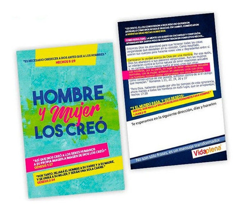 Folleto Evangelístico - Hombre Y Mujer Los Creó 0