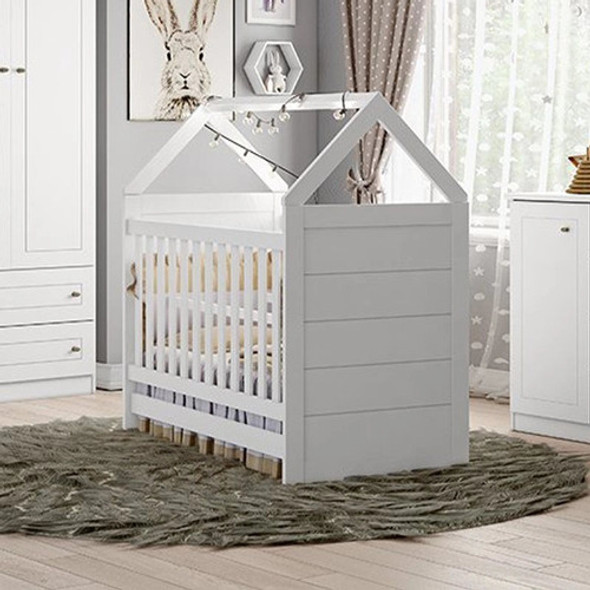 Berço Mini Cama Montessoriano Cabana Mdf Branco Quarto Bebê 0