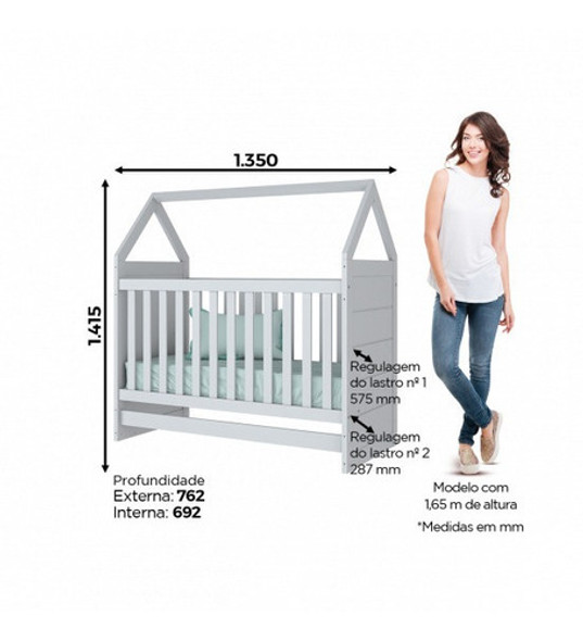 Berço Mini Cama Montessoriano Cabana Mdf Branco Quarto Bebê 1