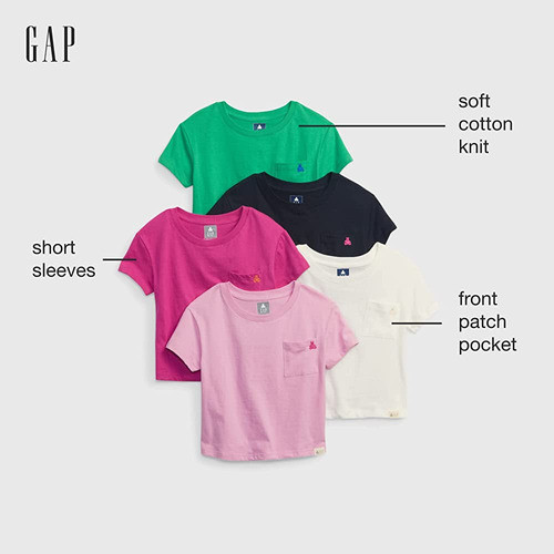 Gap Baby Girls Mix And Match Pocket T-shirt T Shirt, Multi, 1