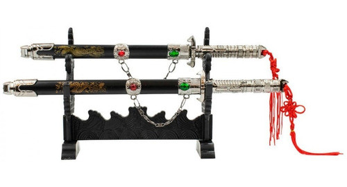 Jg 2 Mini Espada Decorativa Chinesa 25.5cm 29cm 0