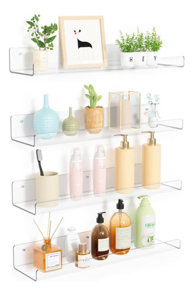 Estantes Acrilicos Transparentes Decora Almacena. 4 Unidades 1