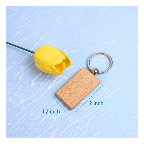 Framendino, Juego De 10 Llaveros De Madera En Blanco Rectan. 1