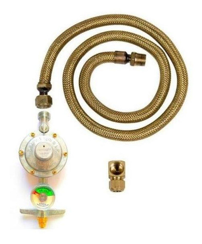 Kit Instalação Gás Mangueira 1,50mt Com Manômetro Botijãoglp 0