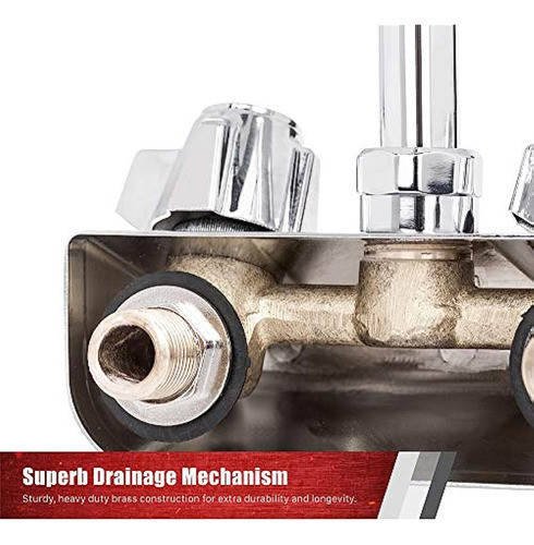 Durasteel 4 Montaje En Pared Nsf Grifo De Fregadero Con 5 Cu 1