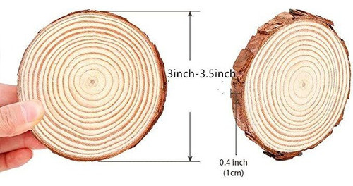25 Discos De Madera Natural Redondos De 3.0&nbsp;in A 3.5&n. 1