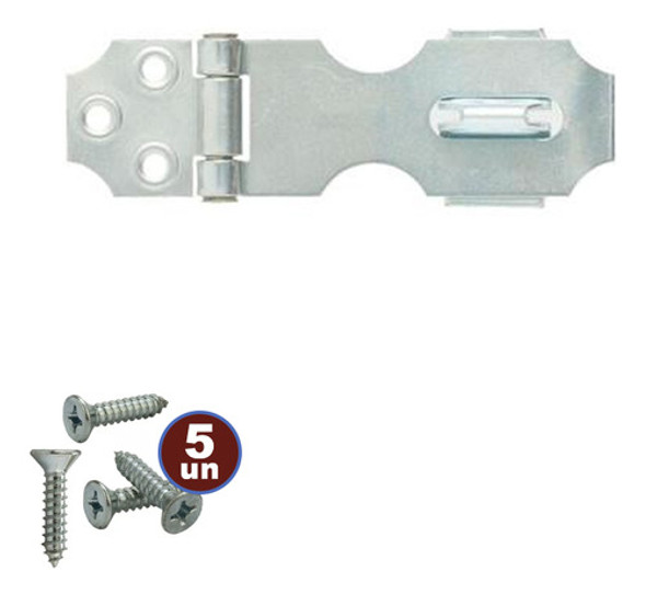 Trinco Porta Cadeado Ferrolho 90x40 Mm Rocha 454 0