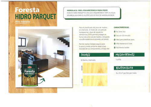 Laca Poliuretanica Al Agua Hidro Parquet Sinteplast  4 L 1