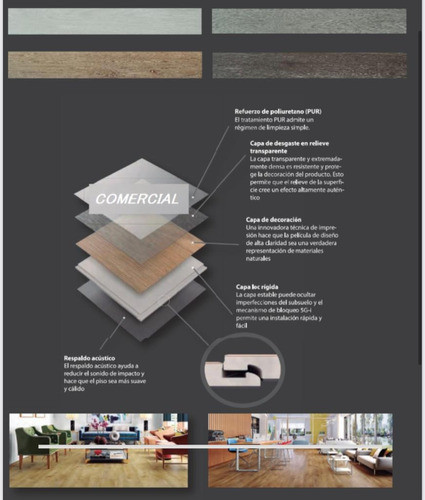 Piso Vinilico Click Alto Transito Por Metro Cuadrado 1