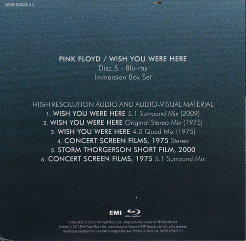 Blu-ray Pink Floyd Wish You Were Here / Audio 1