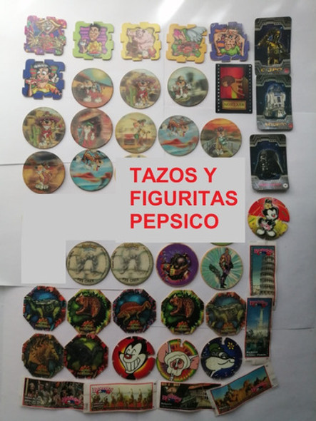Lote Vintage De Más De 50 Tazos Y Figuritas Años 90 Pepsico 0