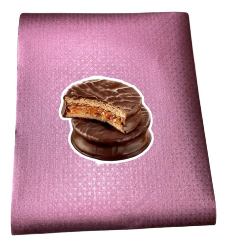 Papel Aluminio Alfajores Rosa Coral  Estrellas X 100unidades 1